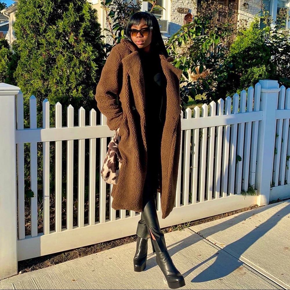 🐻Long Chocolate Brown Teddy Coat🐻